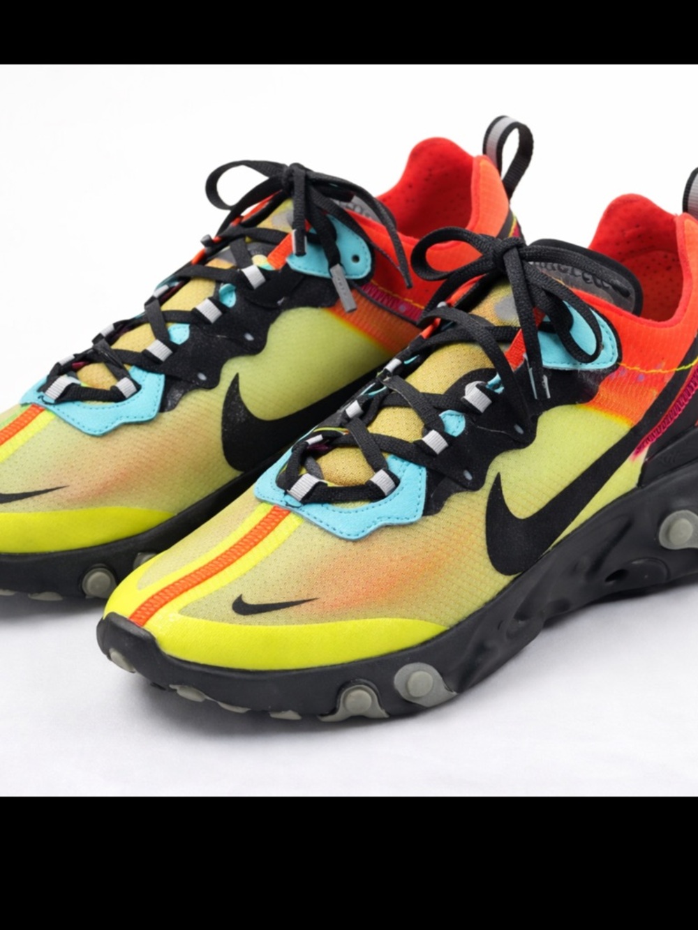 Nike React Element 87 Womens 9.5 Mens 8 Neon Volt Orange Sneakers NWOB